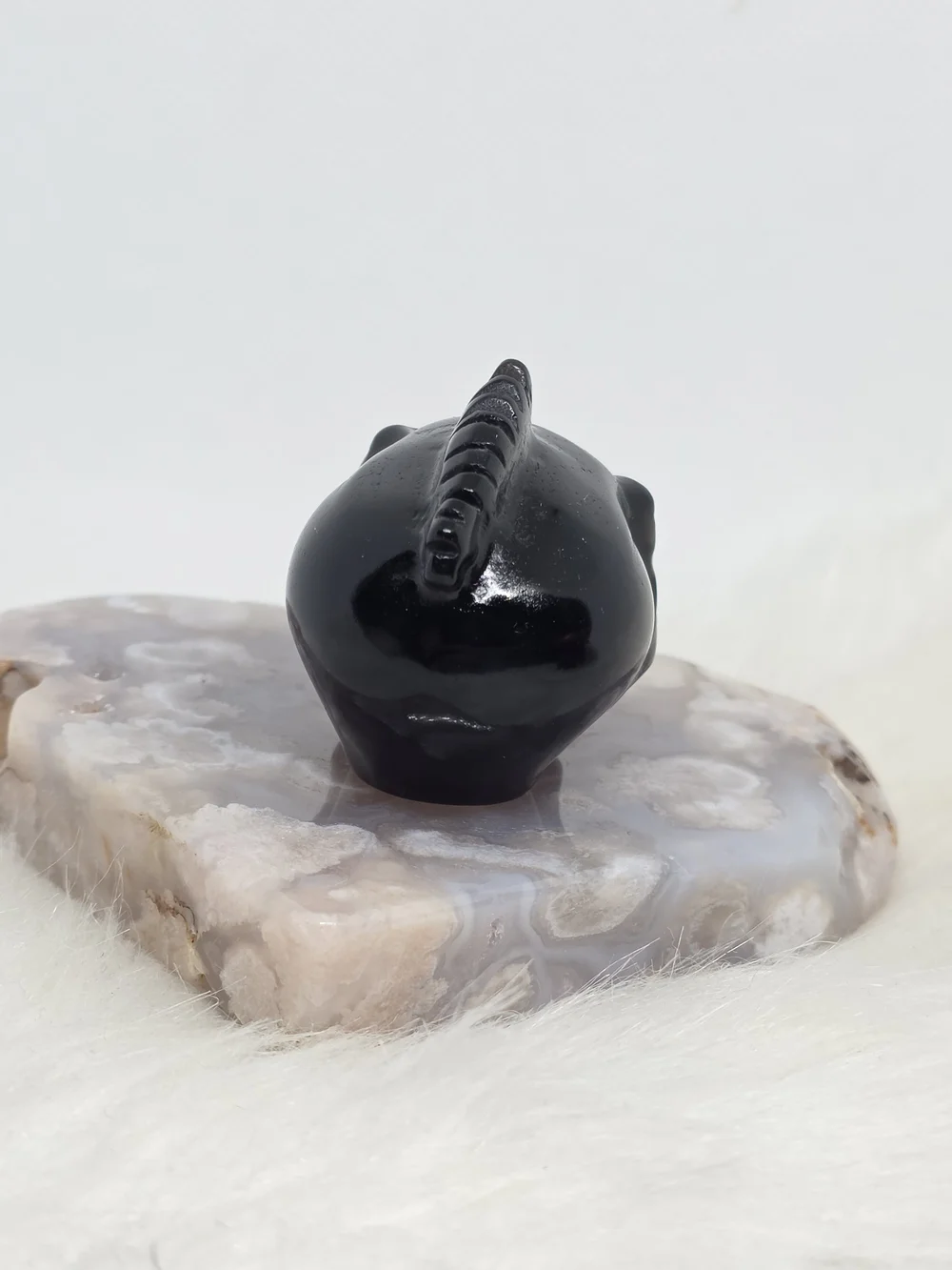 1 Pc Black Obsidian Mohawk Skull | Natural Crystal Skull Carving | Gothic